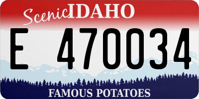 ID license plate E470034