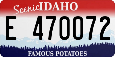 ID license plate E470072