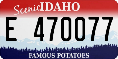 ID license plate E470077