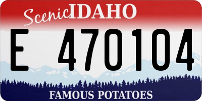 ID license plate E470104