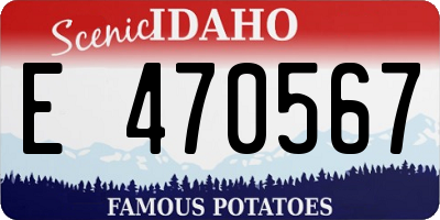 ID license plate E470567