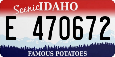 ID license plate E470672