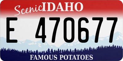 ID license plate E470677