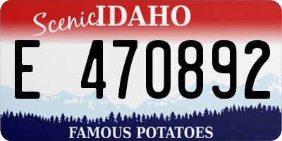 ID license plate E470892