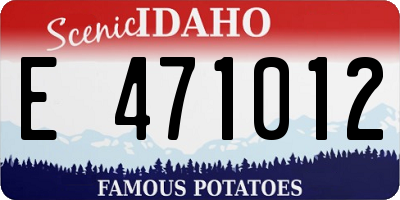 ID license plate E471012