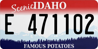 ID license plate E471102