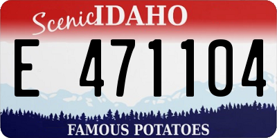 ID license plate E471104