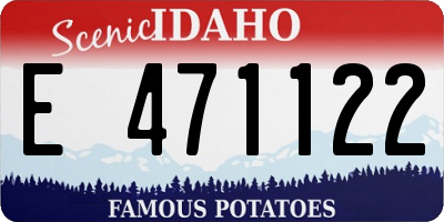 ID license plate E471122