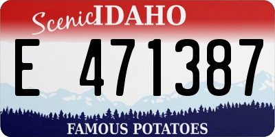 ID license plate E471387