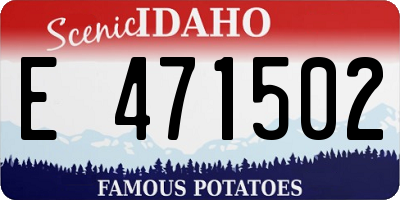 ID license plate E471502