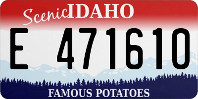 ID license plate E471610