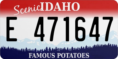 ID license plate E471647