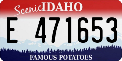 ID license plate E471653