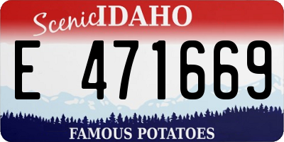 ID license plate E471669