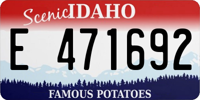 ID license plate E471692