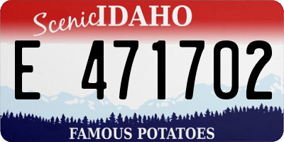 ID license plate E471702