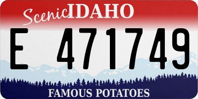 ID license plate E471749