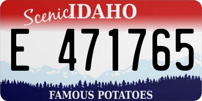 ID license plate E471765