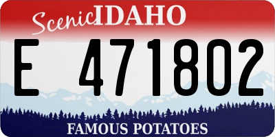 ID license plate E471802
