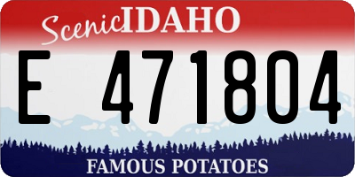 ID license plate E471804