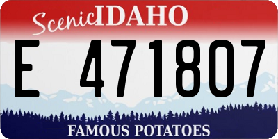 ID license plate E471807