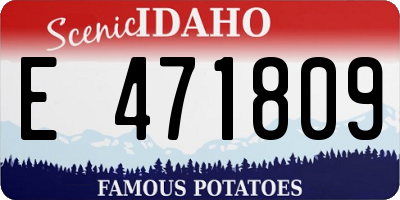 ID license plate E471809