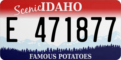 ID license plate E471877