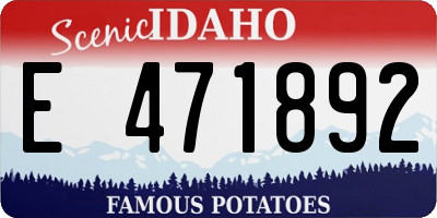 ID license plate E471892
