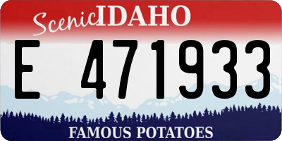 ID license plate E471933