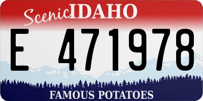 ID license plate E471978