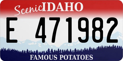 ID license plate E471982