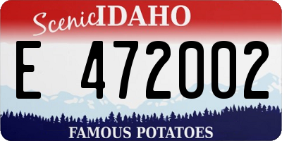 ID license plate E472002