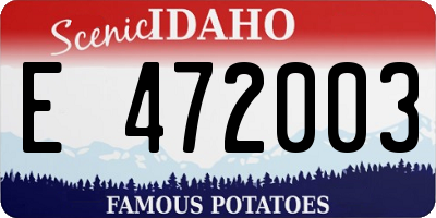 ID license plate E472003