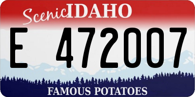 ID license plate E472007