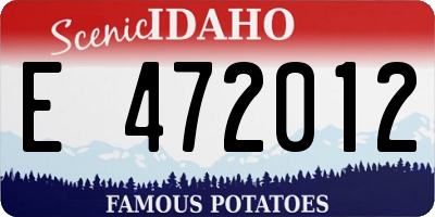 ID license plate E472012