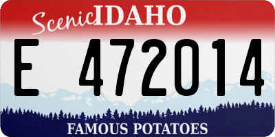 ID license plate E472014