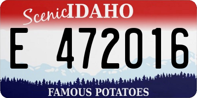 ID license plate E472016