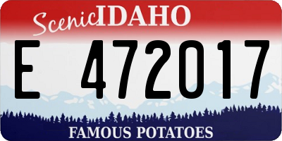 ID license plate E472017