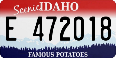 ID license plate E472018