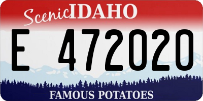 ID license plate E472020