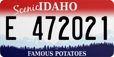 ID license plate E472021