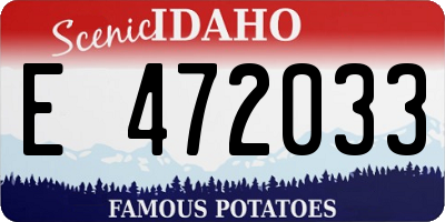 ID license plate E472033