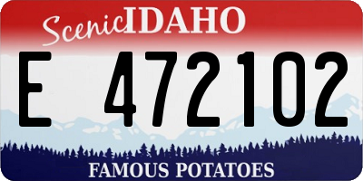 ID license plate E472102