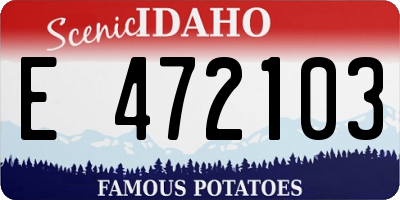 ID license plate E472103