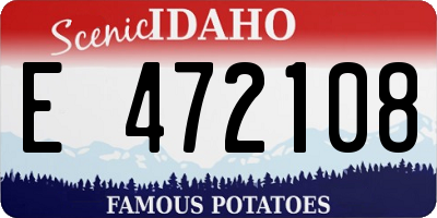 ID license plate E472108