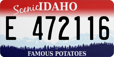 ID license plate E472116