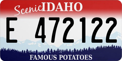 ID license plate E472122