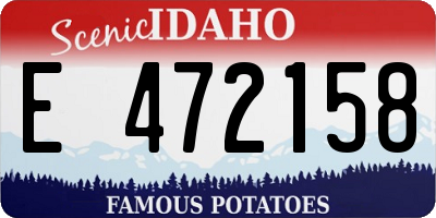 ID license plate E472158