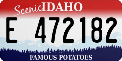 ID license plate E472182