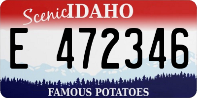 ID license plate E472346